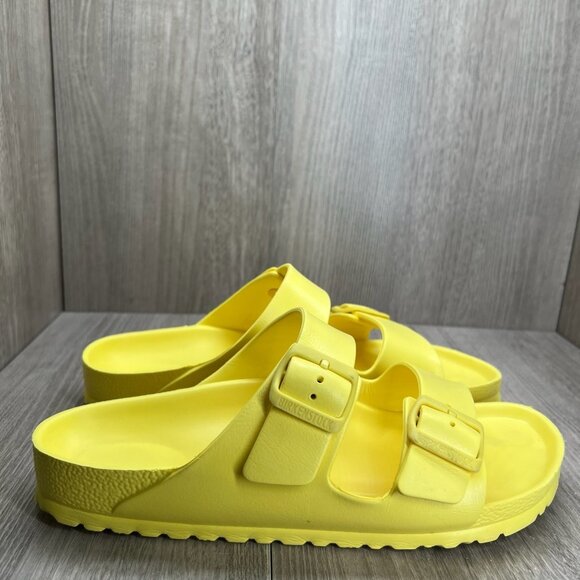 Birkenstock Arizona EVA Sandals Unisex Size L10 M8 Slip-on Slide Flexible Yellow - Picture 1 of 12